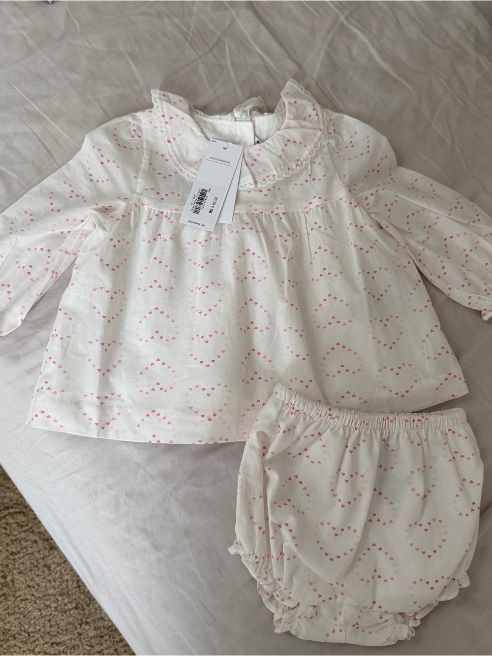 Janie & Jack Baby Heart Ruffle Collar Matching Set
